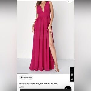 Lulus Heavenly Hues Magenta Maxi Dress